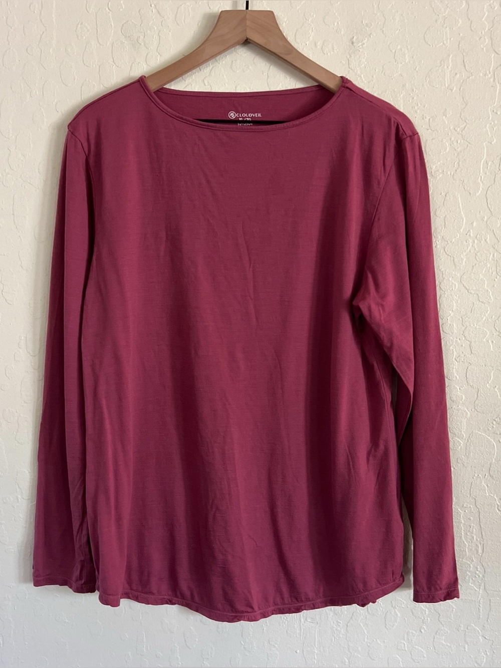 Cloudveil Merino Wool Long Sleeve Crewneck Base Layer Top XL Outdoor Activewear